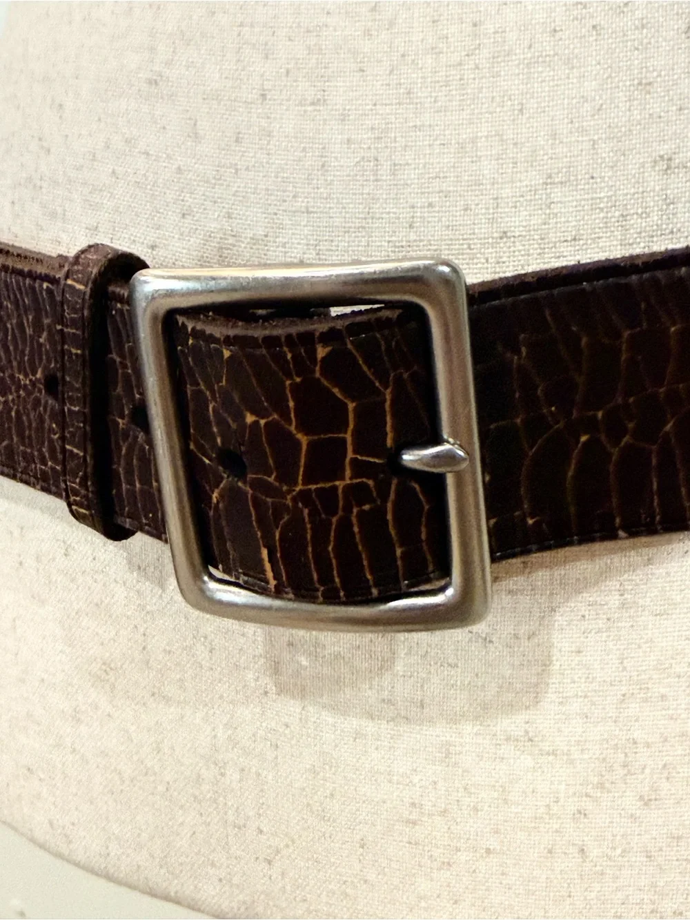 Polo by Ralph Lauren Men's Brown Distressed Leather Belt